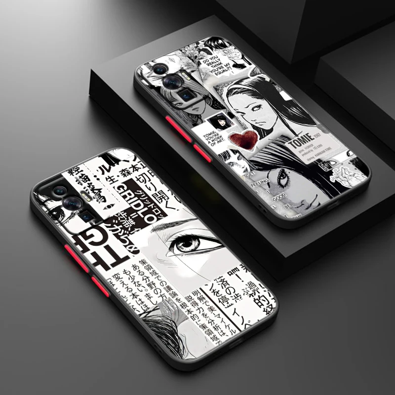 Tomie Kawakami Anime For POCO M6 F5 F4 X5 X4 X3 NFC X2 M5S M4 M2 C55 C51 GT Pro 5G Frosted Translucent Phone Case