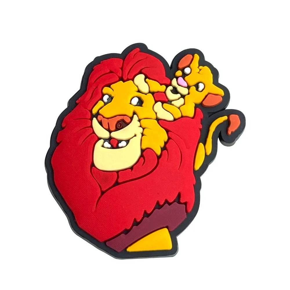 New 1PCS Shoe Charms Cartooon Lion DIY Anime Cute Animal Characters Decorate PVC Pins Accessories For Kid Boy Birthday Cool Gift image 5