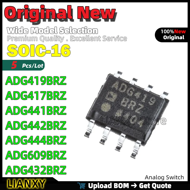 

5 шт. SOIC-16 ADG419BRZ ADG417BRZ ADG441BRZ ADG442BRZ ADG444BRZ ADG609BRZ ADG432BRZ аналоговый переключатель новый оригинальный