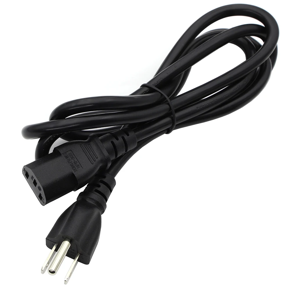1.5m 5FT USA Plug Power Cord 3-Pin 18 AWG US Plug NEMA 5-15P to IEC C13 Universal Power Extension Cable 10A 125V High Quality