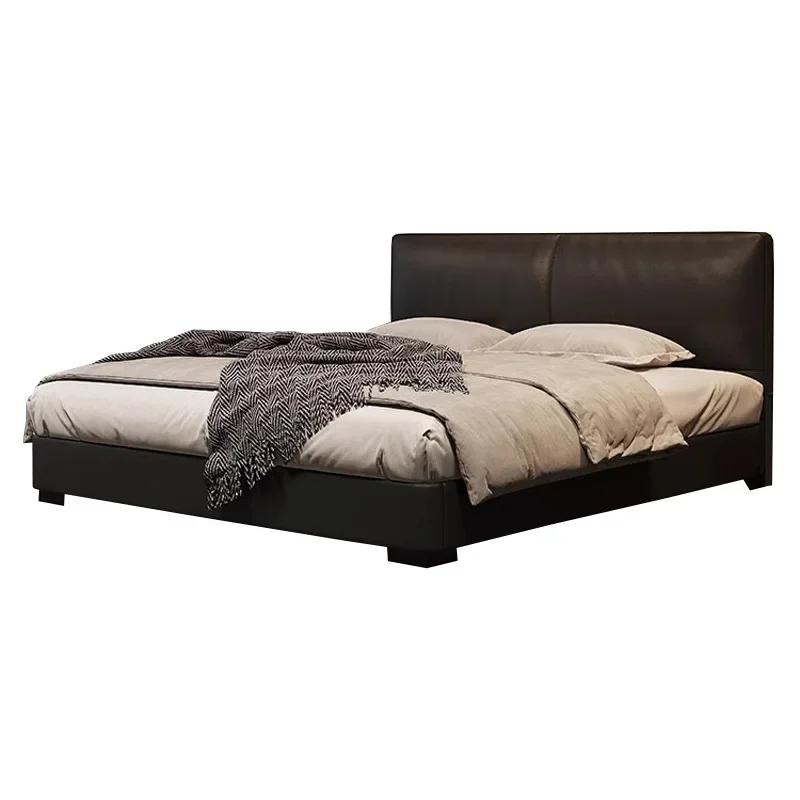 

New leather Italian minimalist double bed