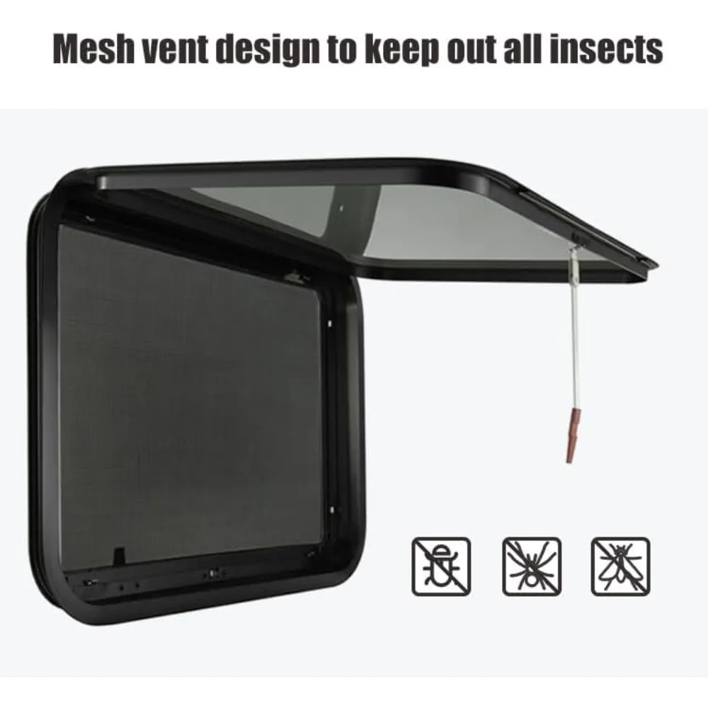 نافذة خروج الطوارئ RV - 30 عرضًا × 20 مرتفعًا، مع حواف وشاشة، معتمدة من وزارة النقل #2