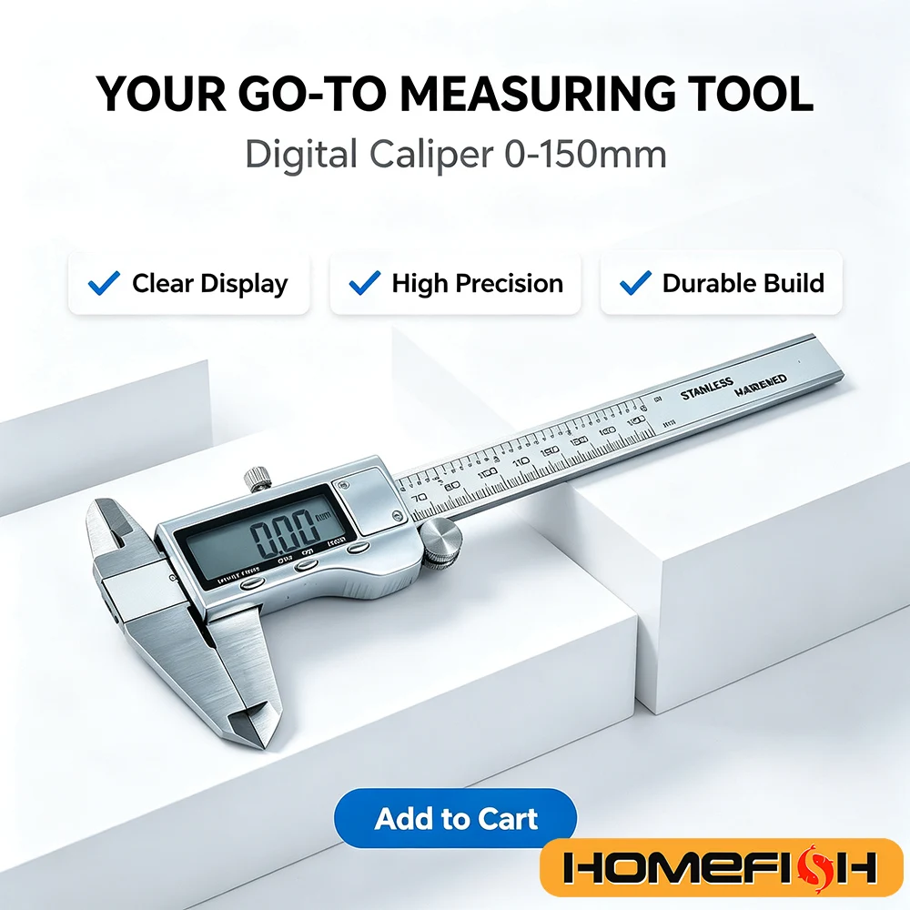 Electronic Vernier Caliper 6 Inch Precision Tool, LCD Display & Auto-Off Function, Metal Caliper Gauge for Engineering/Crafting image 3