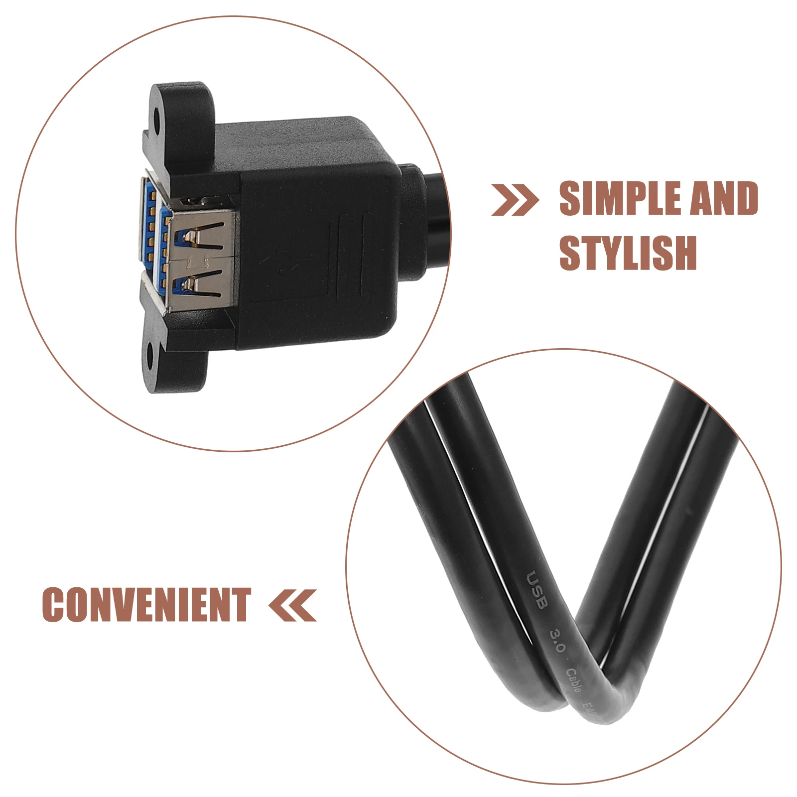 

1 Set Of Dual Ports 19Pin Usb 3.0 Extension Cable For Desktop Motherboard Panel Header Connection Screw-Fixed Ears Space-Saving