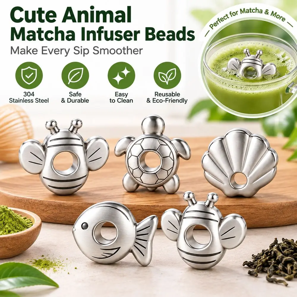 5PCs Stainless Steel Matcha Sifter Rolling Beads Food-Safe Material Stainless Steel Sieve Fine Mesh Reusable Anti-Clump Sifter