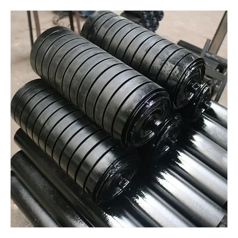【Best-selling】China Supplier Heavy Roller Idlers Ball Bearing UHMWPE Cast Iron Impact Roller for Conveyors New Outside Rubb