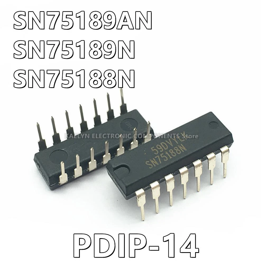 10Pcs/lot SN75189AN SN75189N SN75189 SN75188N SN75188 4/0 Driver 0/4 Receiver RS232 14-PDIP