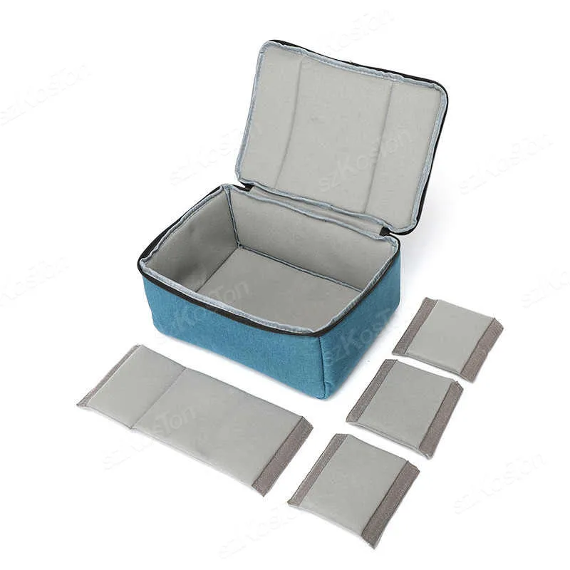 Saco de inserções de câmera dslr, à prova d'água, portátil, partição interna, saco protetor acolchoado, super grosso, forro à prova de queda, bolsa de mão