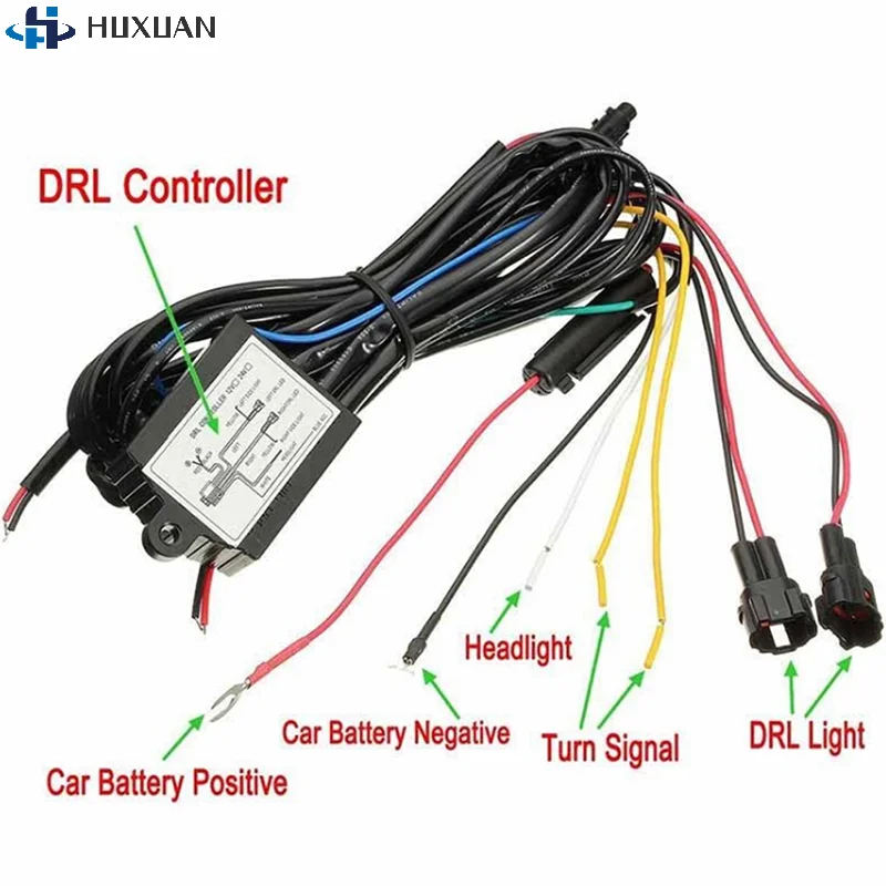 

1Pcs Car DRL Daytime Running Light Dimmer Dimming Relay Control Switch Harness 12V