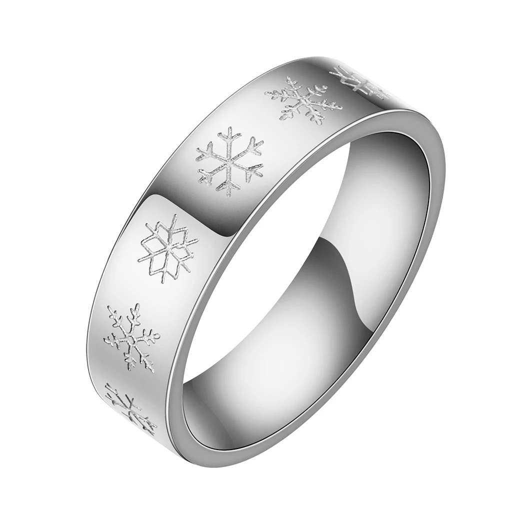 Stainless Steel Golden Snowflakes Silicone Wedding Ring for Women Personalized Xmas Gift Silicone Ring Wife - Image 2