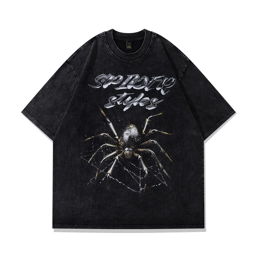 Berserk Spider Evil Oversized T-Shirt for Men Y2k Gothic Tops Vintage Anime Clothes Harajuku Streetwear Short Sleeve Cotton Tees