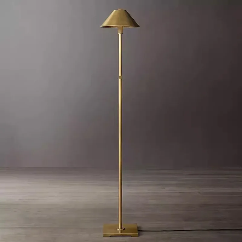 Modern retro designer style luxury brass hardware floor lamp, suitable for living rooms, hotels, farmhouses
