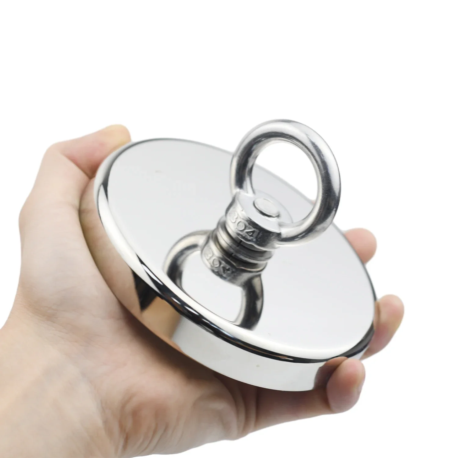 D16~D42mm Super Strong Neodymium Fishing Magnet N52 Heavy Duty Rare Earth Magnet with Countersunk Hole Eyebolt Salvage Magnetic