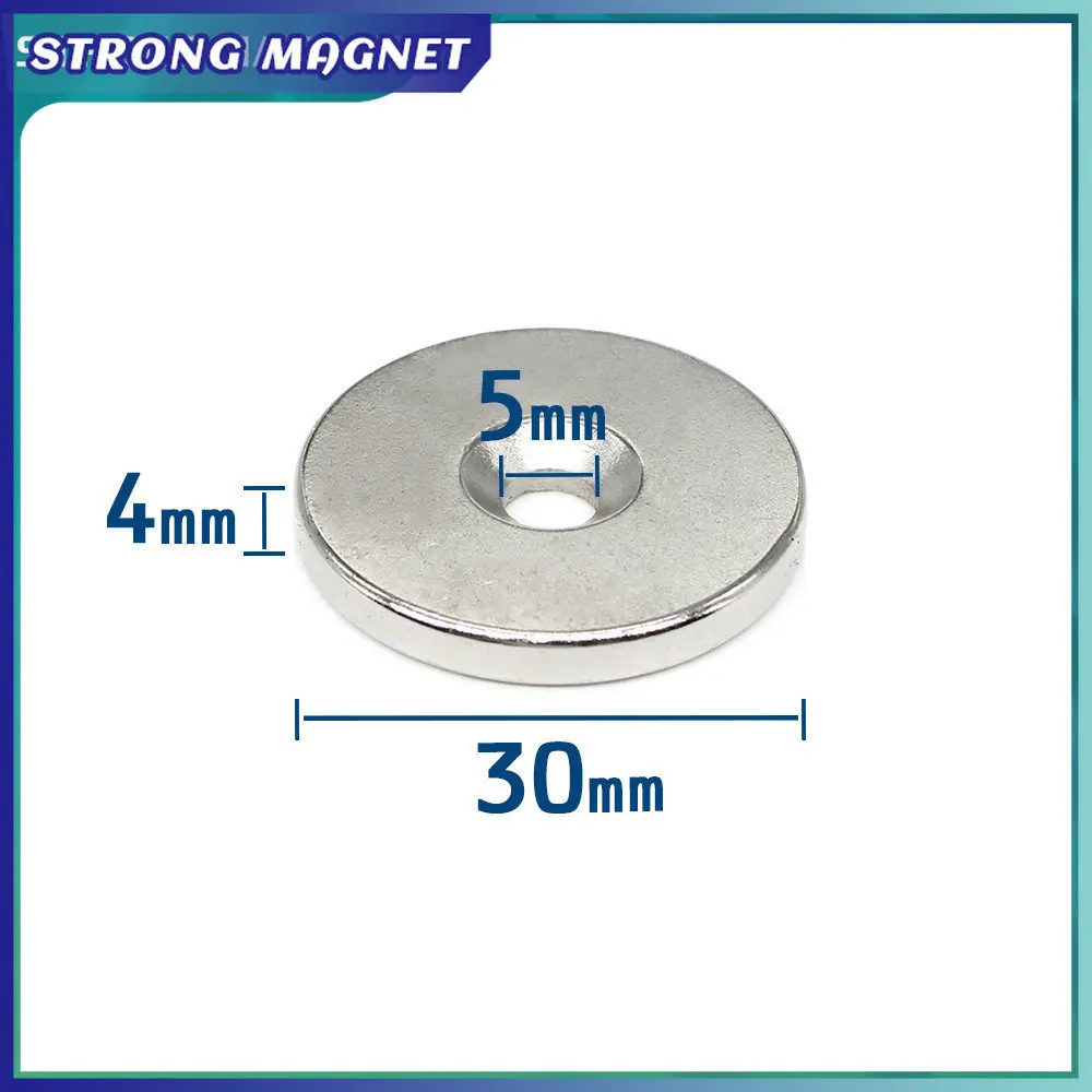 1/2/5/10/15/20PCS 30x4-5 Round Rare Earth Neodymium Magnet 30*4 mm Hole 5mm 30x4 Disc Countersunk Strong Magnet 30x4-5mm 30*4-5