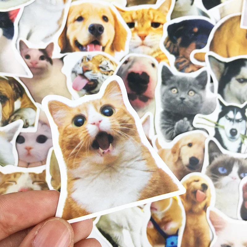 10/30/50pcs Cat Dog Pet Stickers Laptop Bicycle Guitar Skateboard Sticker Kid DIY Graffiti Waterproof Stickers Toy