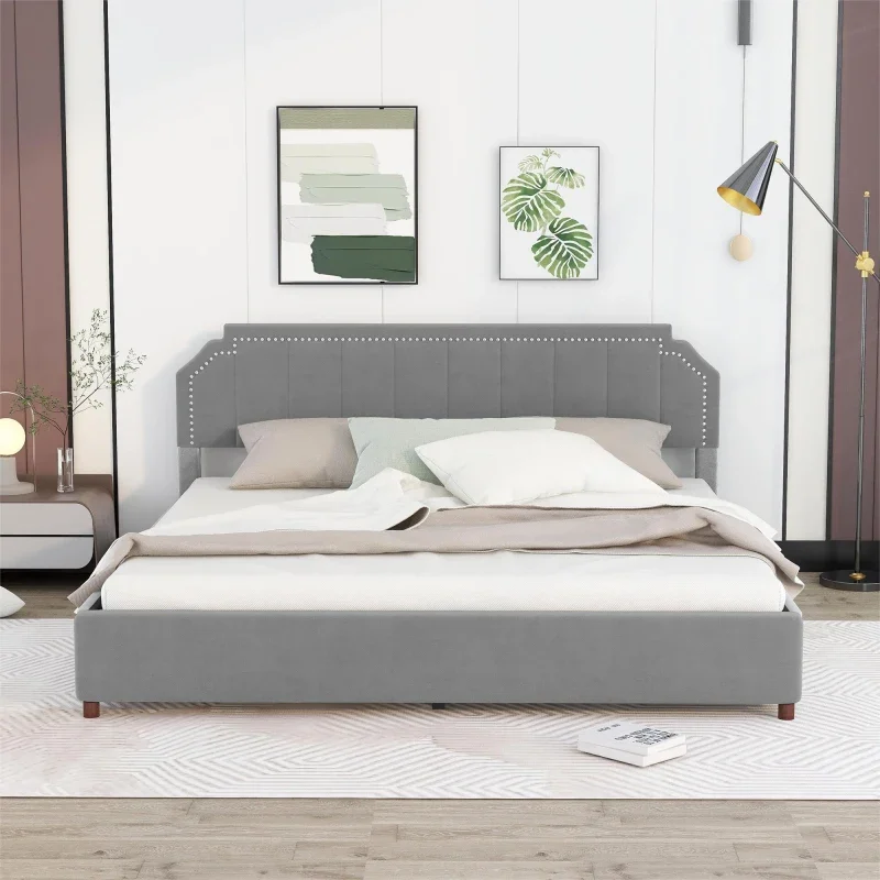 Modern design bedroom cushioned platform bed with drawers, light luxury single bed, adult and adolescent bed, double bed