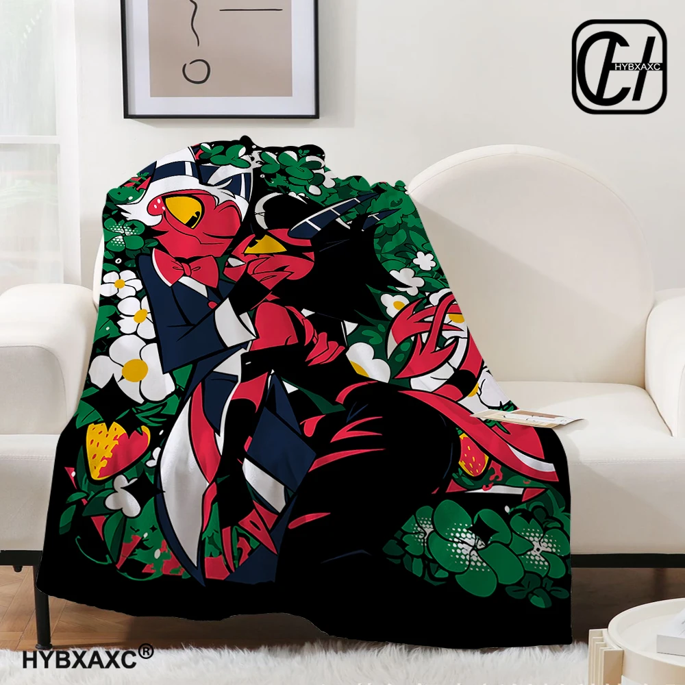 Loona Decor Throw Blanket for Sofa Hell Boss Blitzo Picnic Blanket Luxury Bed Blankets Sofa Decoration Fluffy Bedding