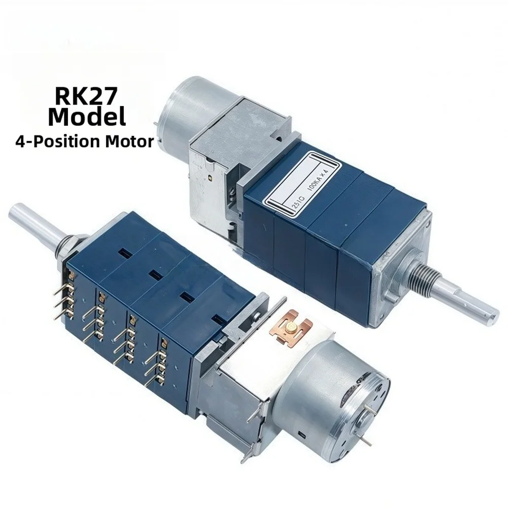 

1pc RK27 Motorized Potentiometer Quad 50K/100K Audio AMP Remote Volume Control Round For Electrical Devices