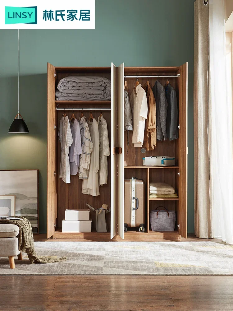 

Four-Door Wardrobe Simple Modern Small Apartment Storage Economical Bedroom Wardrobe