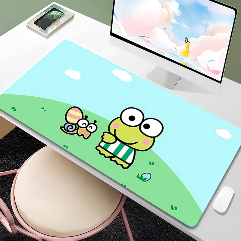 Large Gaming Mouse Pad kerokerokeroppl Mat Non-Slip Rubber Game Mouse Computer Keyboard Mats coaster Home Decor Sanrio style