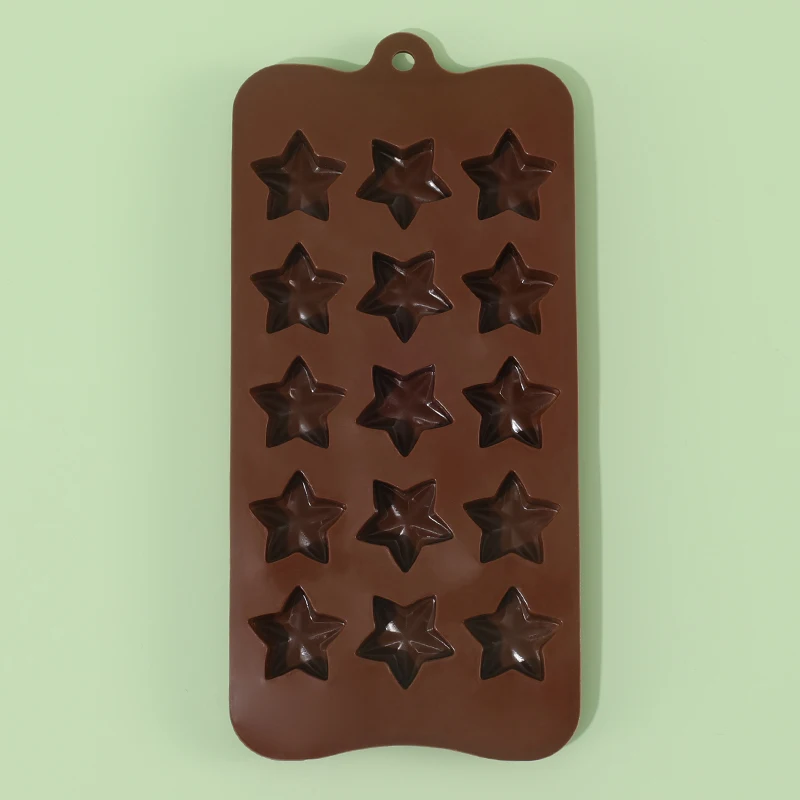 15 Cavity Stars Silicone Mold Ice Cube Tray DIY Chocolate Five Pointed Star Fondant Mould Pastry Jelly Cookies Baking Tools