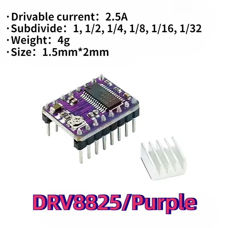 Reprap-controlador de Motor paso a paso, módulo con disipador de calor, A4988 DRV8825
