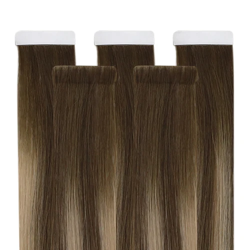 Imagen 2 del producto Cinta Moresoo en extensiones de cabello humano virgen inyectado 12 meses 2,5 g/unidad cabello brasileño Invisible liso Natural doble dibujado