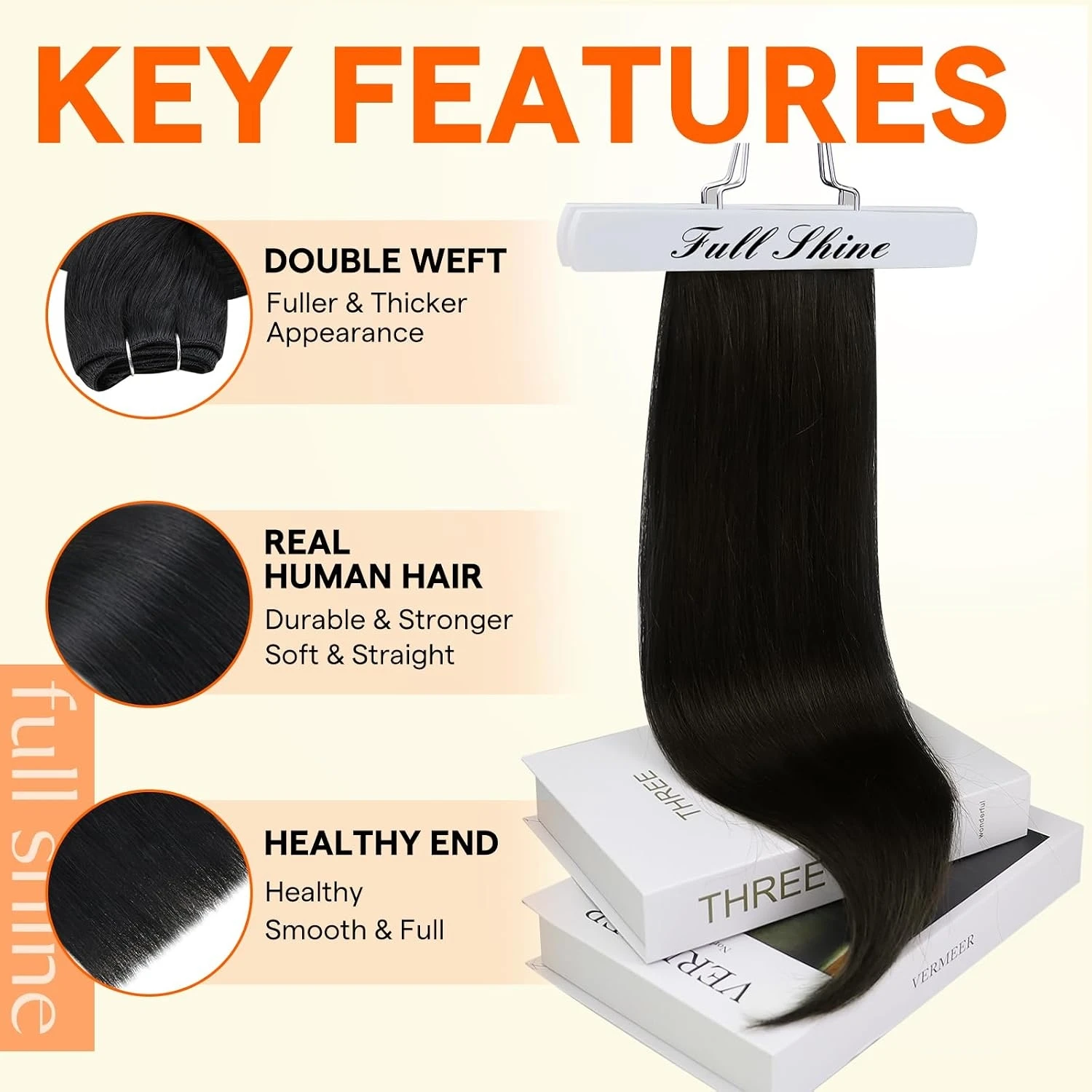 Full Shine Weft Hair Extensions Sew In Real Human Hair Extensions For Women Add Length And Volume
