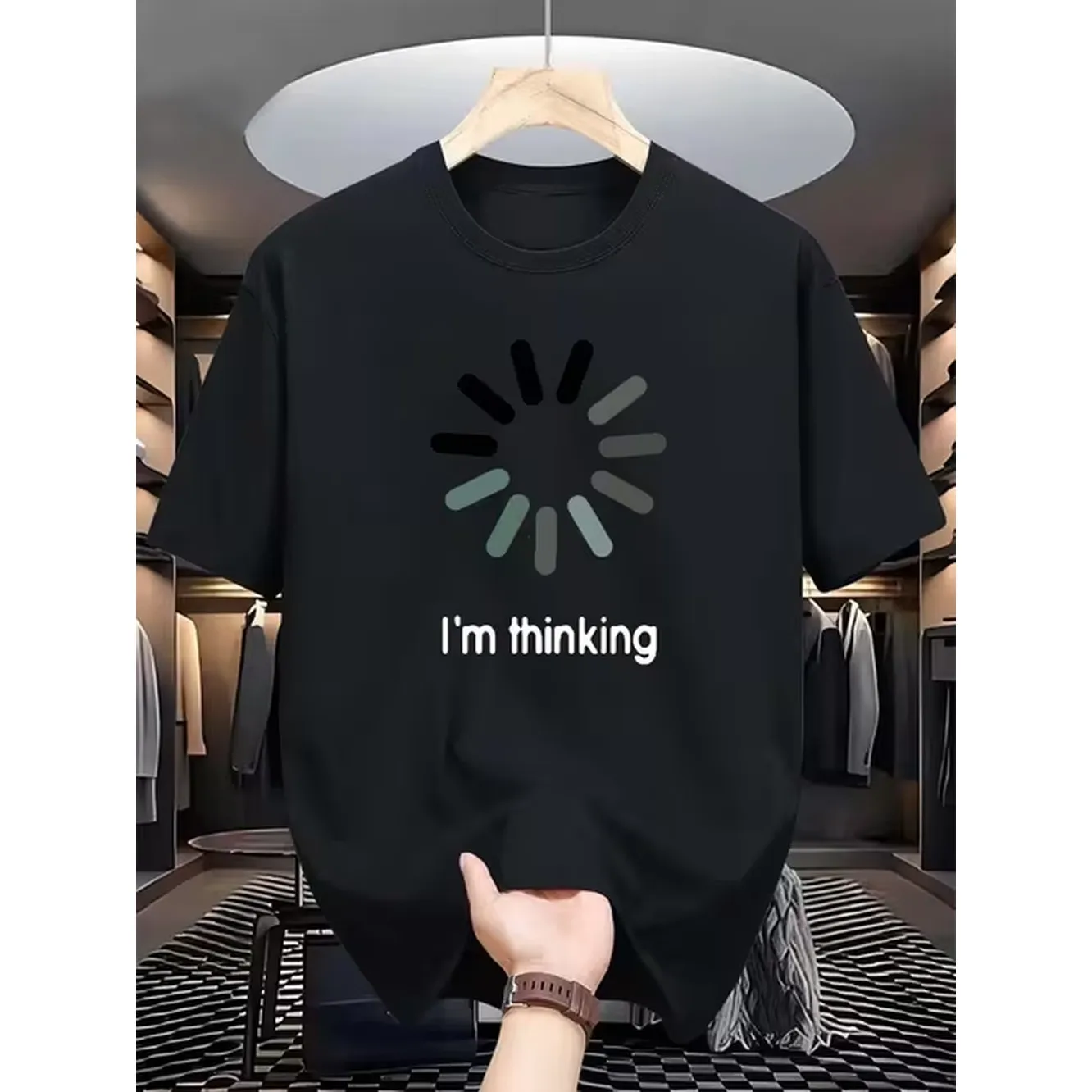 Fashion Printed Mens T Shirt Highlights Combining Calm Solid Color With Vibrant Prints Comfortable And Breathable Summer Essential