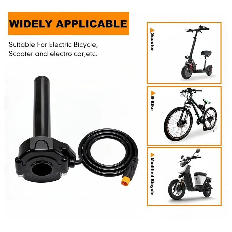 NEW HOT In Stock-Full Twist Throttle For Macfox,12V-72V Waterproof Quick Twist 3 Pin Ebike Throttle,Protecting Electric Dirt Bik