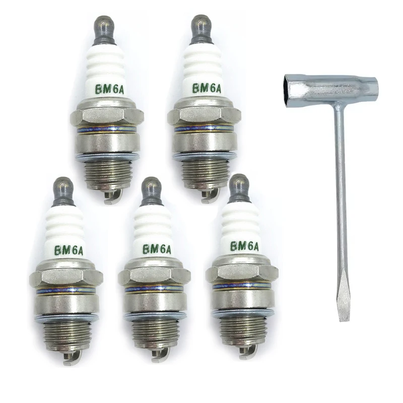 BM6A Spark Plug 2-Stroke Small Engine Ignition Replacement For Chainsaw Lawn Mower Brush Cutter Strimmer Garden Tools