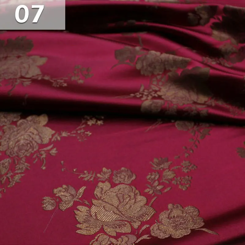 Jacquard Brocade Flower Fabrics for DIY Sewing Chinese Style Cheongsam Mongolian Robe Tibetan Robe Brocade Silk Fabric Material