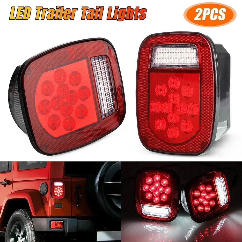 Car LED Tail Lights Brake License Plate Lamp Bulb Board For-Jeep For-Wrangler YJ/TJ/CJ5 Tail Light Assembly