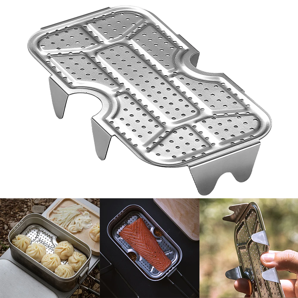 

1pc Camping Lunch Box High Thickened Steaming Net 15.3x8.5x2.2cm For Camping Picnic Rice Box Bottom Net Outdoors Tools Parts