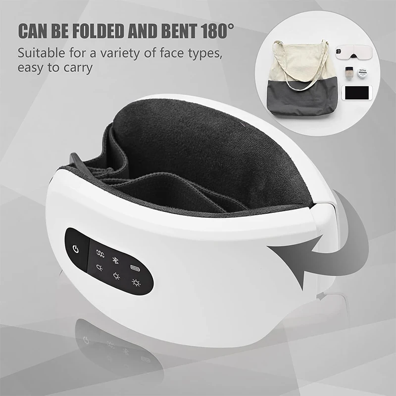 Elettrico Smart Eye Massager Airbag Vibrazione Riscaldamento Musica Bluetooth Allevia l'affaticamento e le occhiaie Strumento per la cura degli occhi