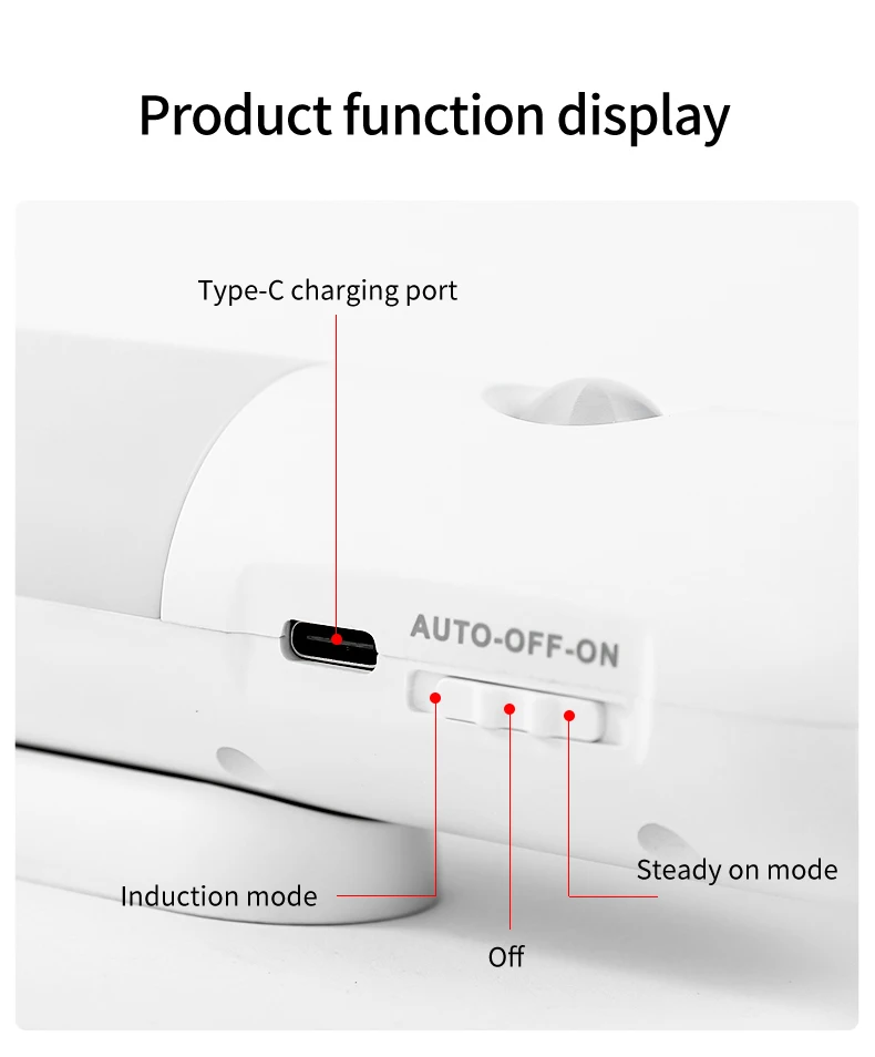 Motion Sensor 2 in 1 LED Night Light Rechargeable 3 Colors Wall Lamp Wireless Magnetic Spotlight for Bedroom Corridor and Stair