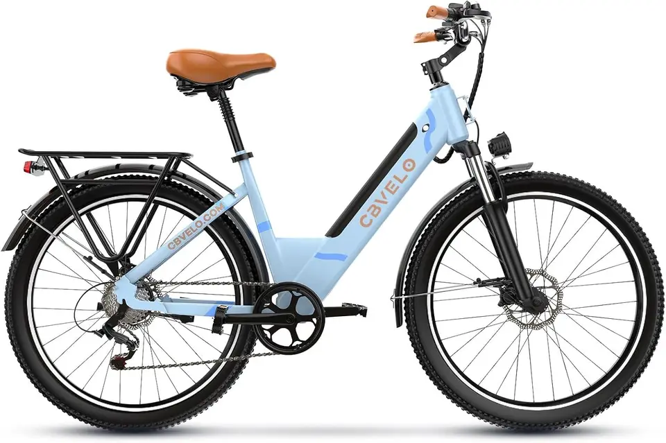 Cybervelo 750W Peak Electric Bike for Adults,up 80 Miles Removable Battery Ebike, 26" Electric E Bike with 7-Speed,Adult Electri