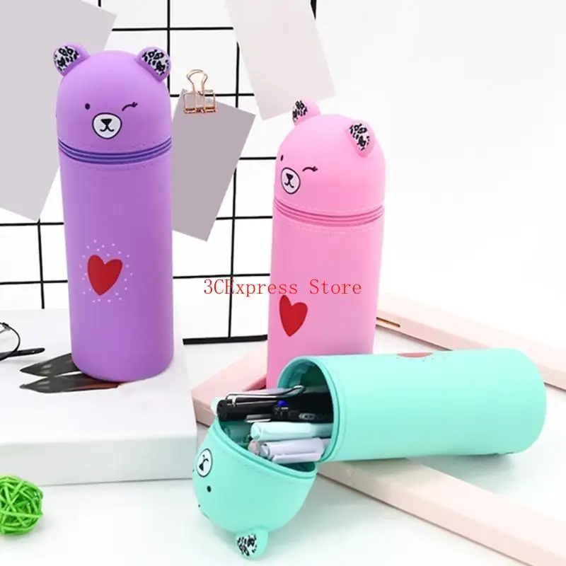 Túi bút silicone hoạt hình silicone đứng lên túi đồ đạc