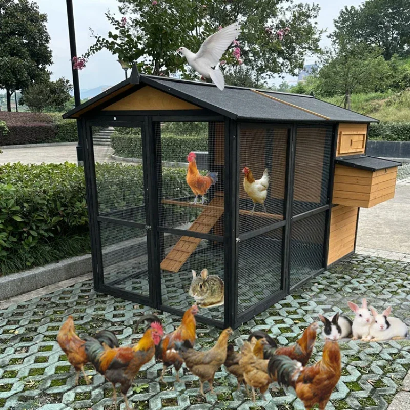 Jaula para gatos al aire libre a prueba de lluvia y protector solar para el hogar, Casa Grande para pollos y conejos