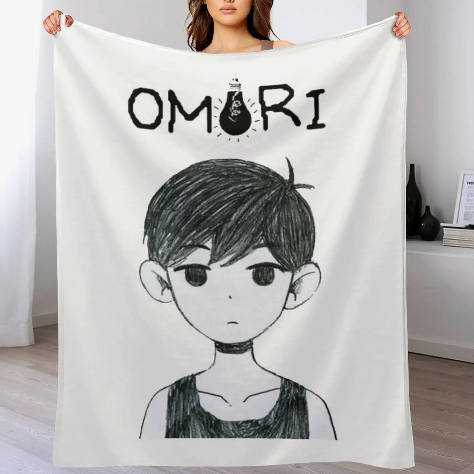 

omori merch Throw Blanket Plush Fuzzy Cozy Blanket for Couch Sofa