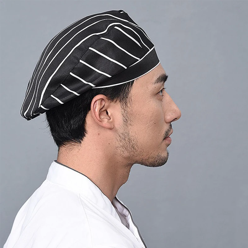 Men and Women Chef Cap Restaurant Kitchen Cooking Work Wear Hats Beret Hotel Bakey Cafe Waiter Breathable Cap 56-58cm