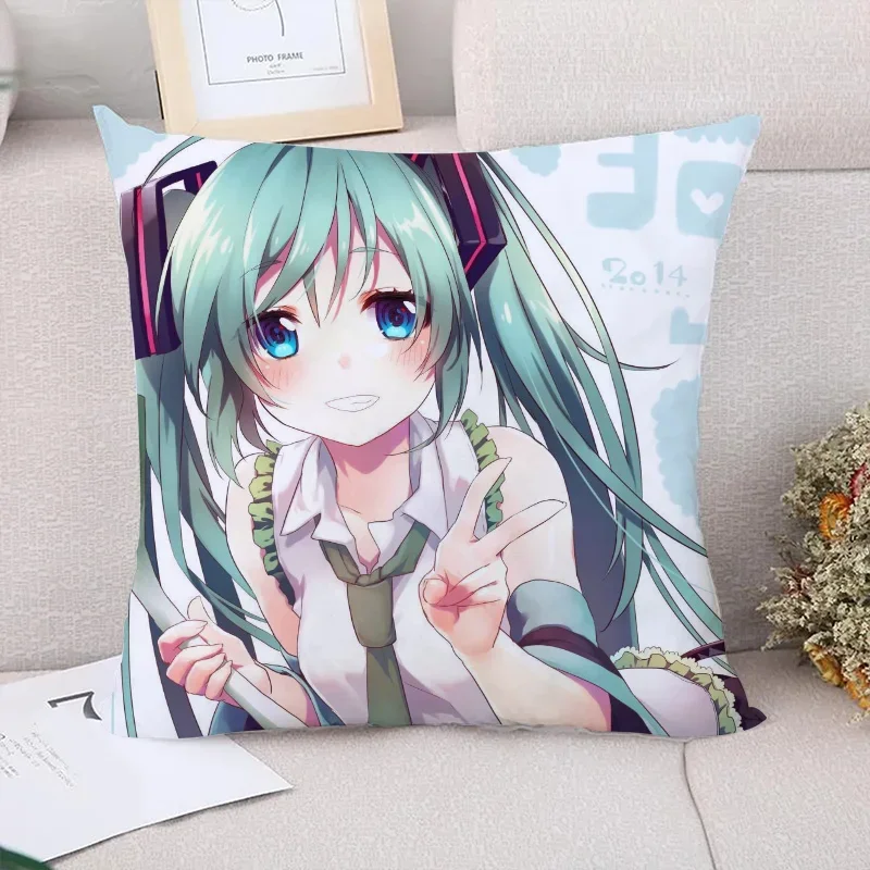 Decorative Pillowcases 40x40 M-Miku Sofa Cushions Body Pillow Cover 45x45 Fall Decor Car Decoration Pilow Cases Pillowcase Home