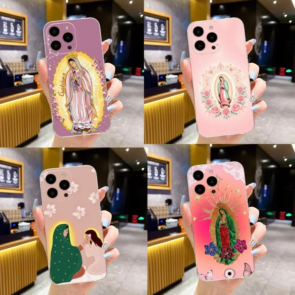 Nuestra Senora de Guadalupe  Phone Case For iPhone 15,14,13,12,11 Plus,Pro,Max,XR,XS,X,7,8 Plus,SE,Mini Transparent Soft Cover