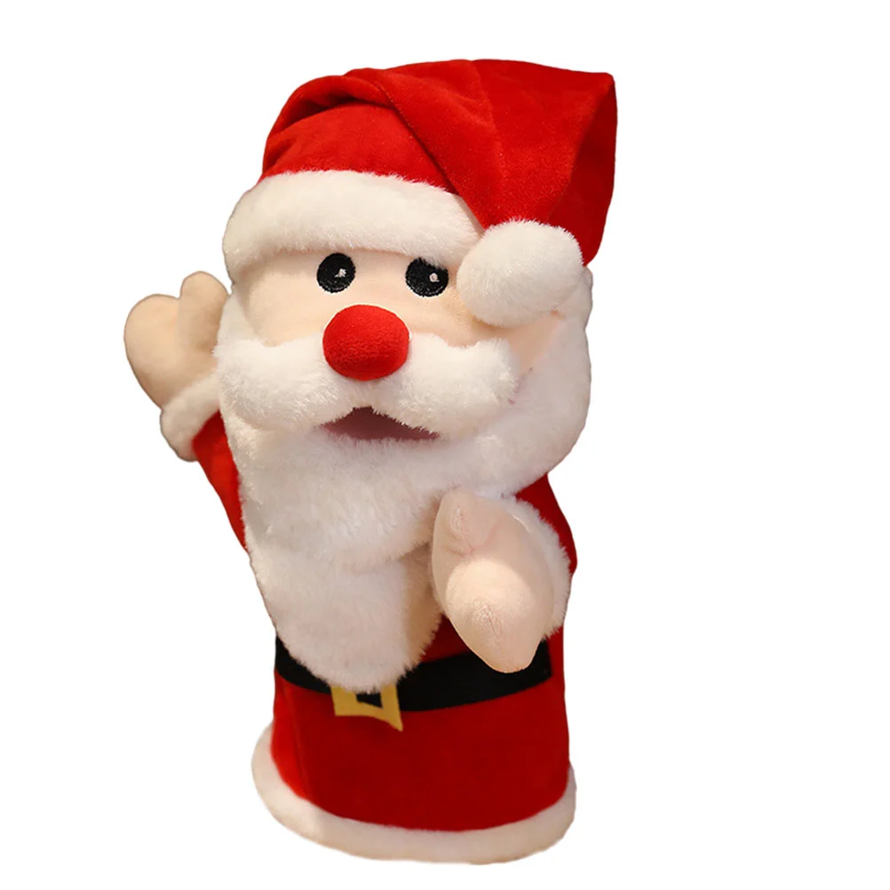 Santa mão fantoche mini dedo coelho brinquedos natal adorável dos desenhos animados noel adorável crianças algodão educacional bebê criança