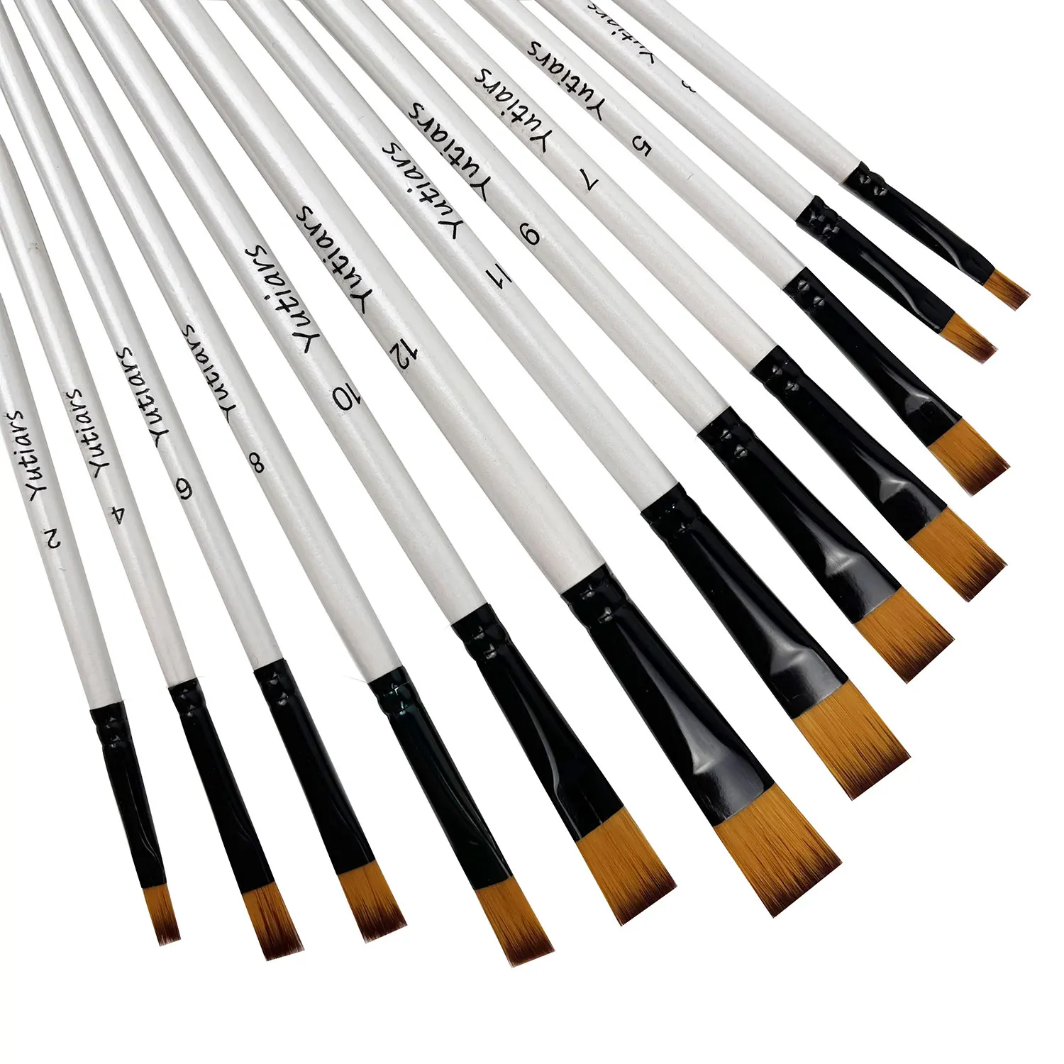 

12 Pcs/set DIY Oil Acrylic Painting Art Paint Brushes Supplies Nylon Hair Wooden Handle Watercolor Paint Brush Pen Set Learning