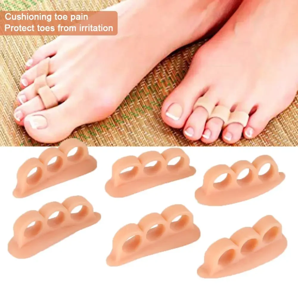 1pair Toe Separation Corrector Splint Relieves Painful Hallux Valgus Deformity Corrector Reusable Portable Skin Colors Household