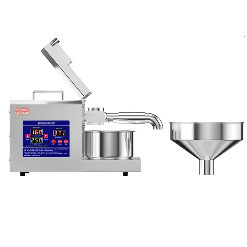 

Intelligent Temperature Control Household Oil Press Multifunctional Stainless Steel Cold/Hot Pressing Flaxseed Peanut Oil Press