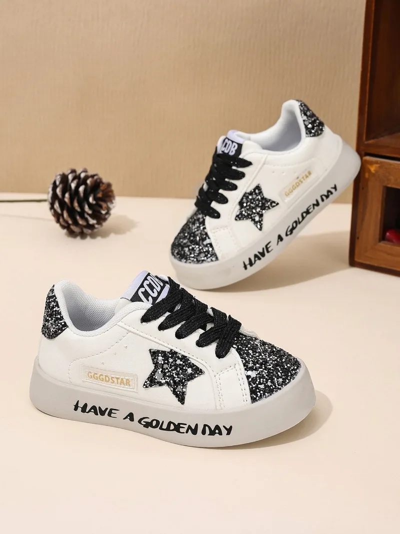 Fashionable Girls Sneakers Parent-child Summer Sports Shoes Student Casual Non-slip Shoes Children's Trendy Star Sequined Shoes - view 4