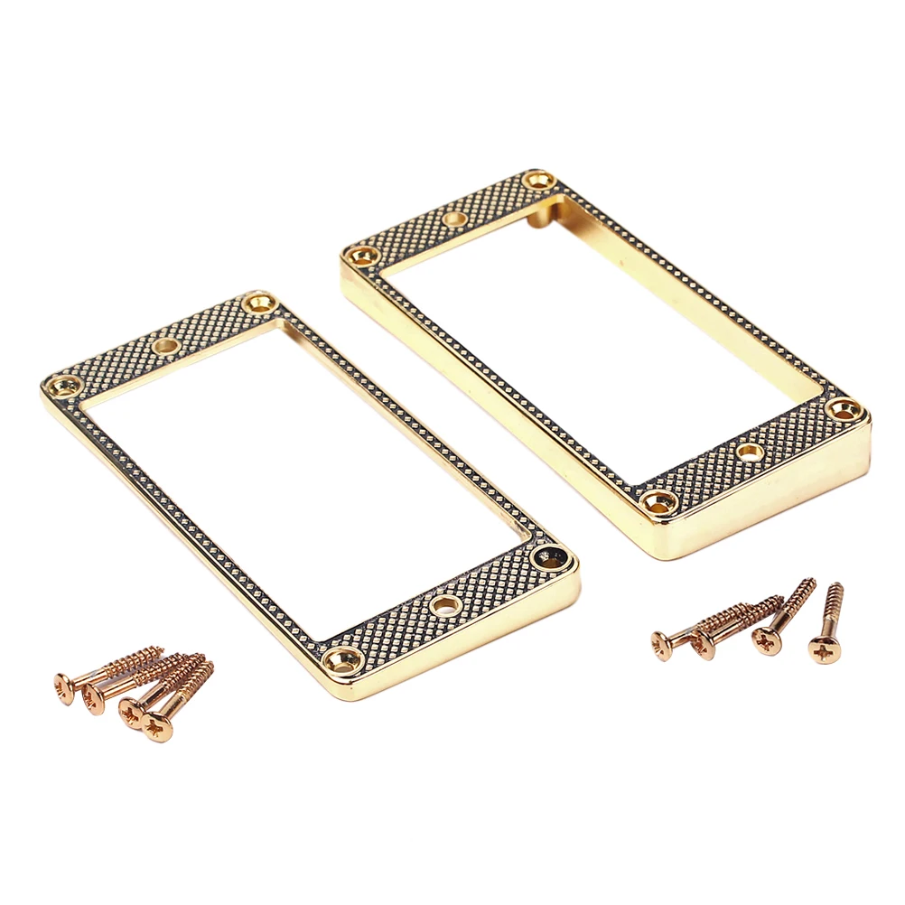 

2Pcs Electric Guitar Humbucker Frame Zinc Alloy Metal Pickup Mounting Ring Replacement Gold Color Humbucker Frame