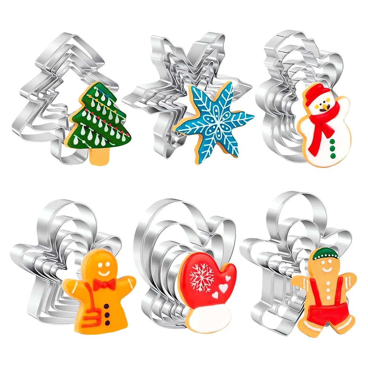 

5 шт./компл., формочка для рождественского печенья, пряники, форма для рождественской елки, инструмент для украшения рождественского торта, подарок Navidad, сделай сам, форма для выпечки печенья